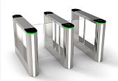 Скоростная электронная проходная турникет с распашными створками 3 шт