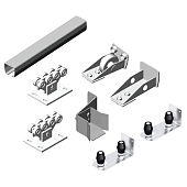 Балка прокатная направляющая и ролики полозья для сдвижных откатных ворот 71х60х3,5 7 метров